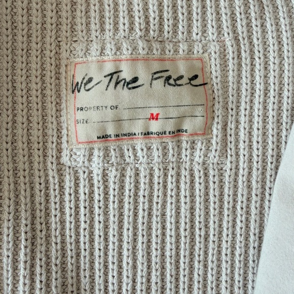 Free People We The Free Worn Thru Surplus knit cardigan size M,Cream color - Picture 4 of 8